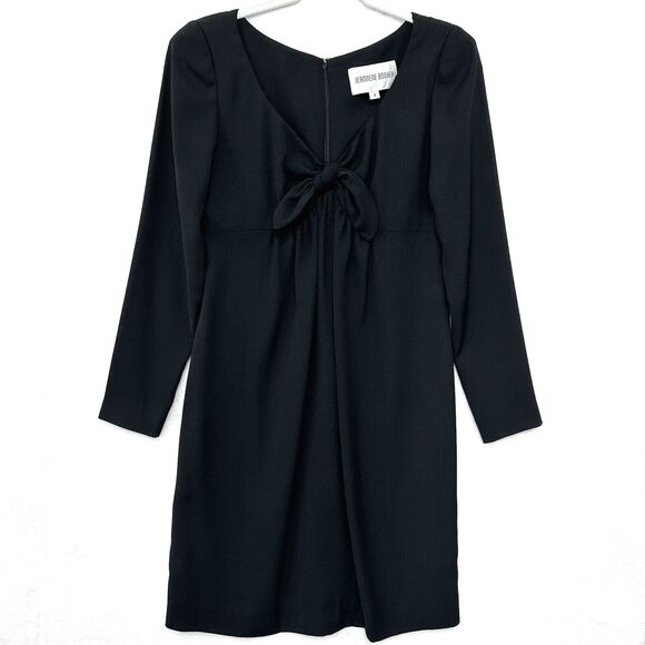 Jeannene Booher Dress Womens Sz 4 Lined Pullover Twist-Tie Front Back Zip Black - Picture 1 of 12